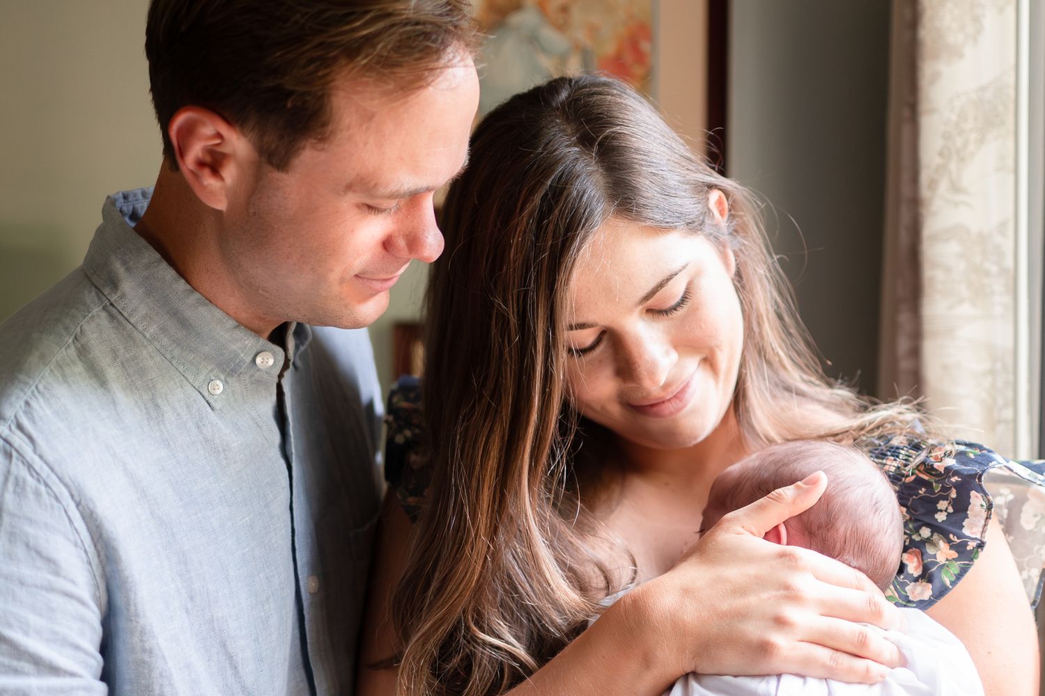 A couple shares tender moments together in a romantic engagement photo collage.