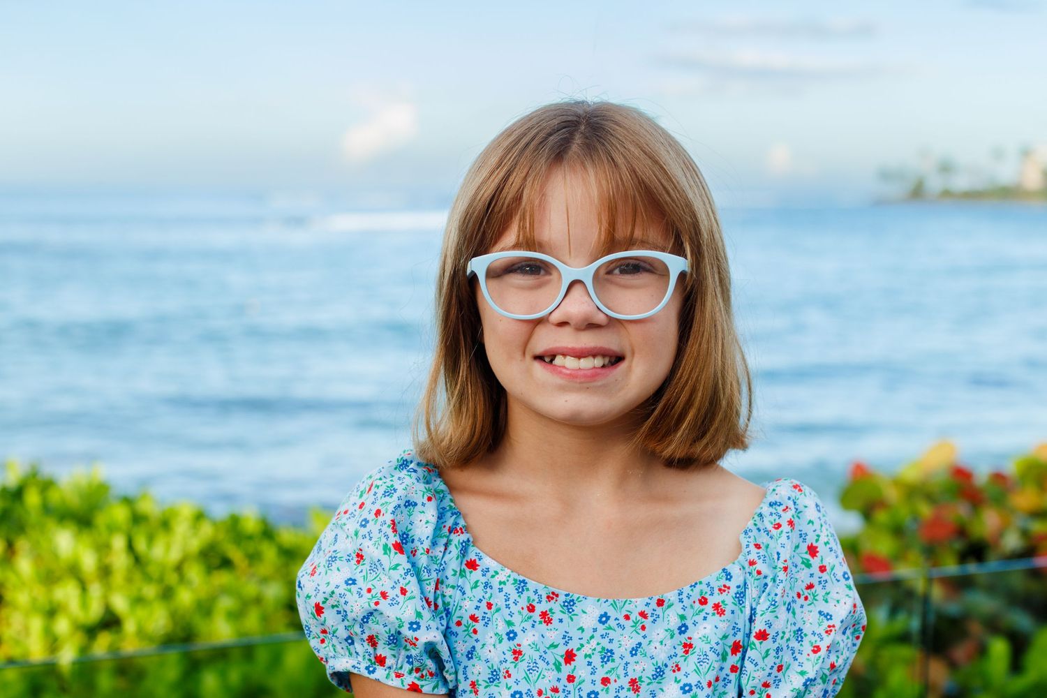 Portrait of a girl on the beach in Dorado, Puerto Rico.