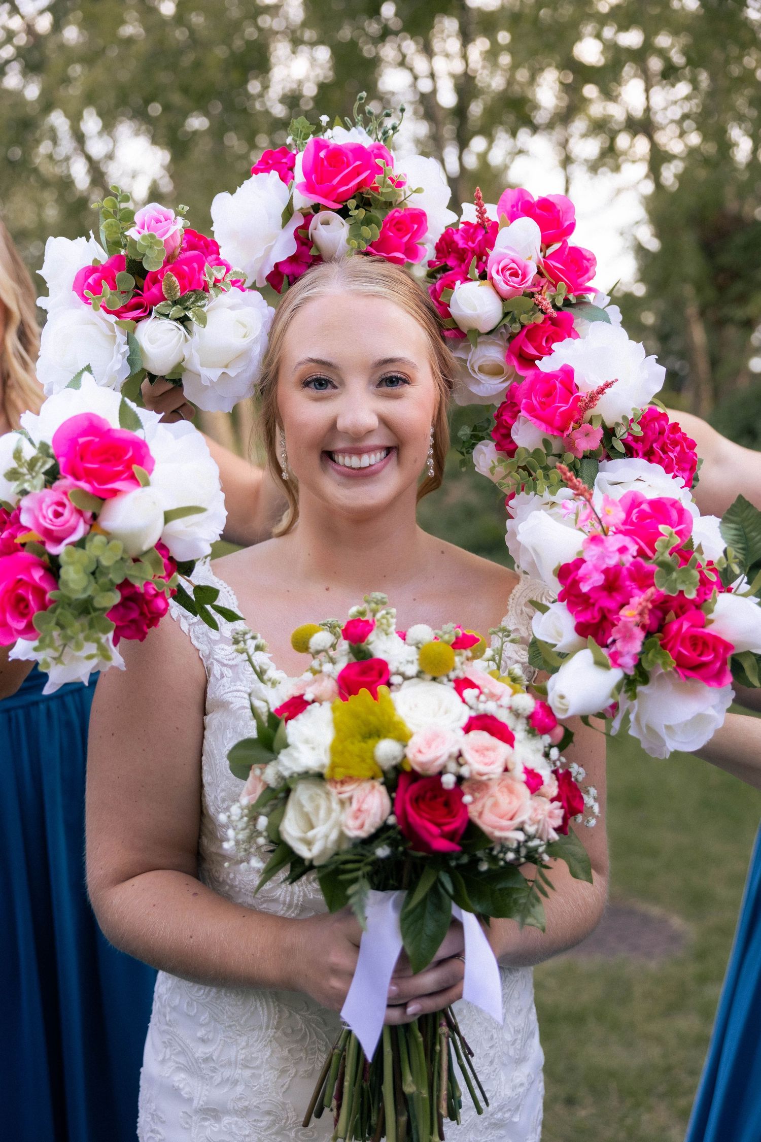 outdoor bridal portraits by pond in Frankfort, Illinois