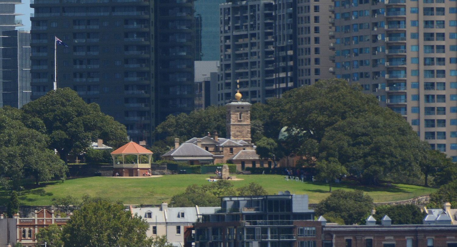 Observatory Hill park with city views - golden hour engagement photoshoot location in Sydney