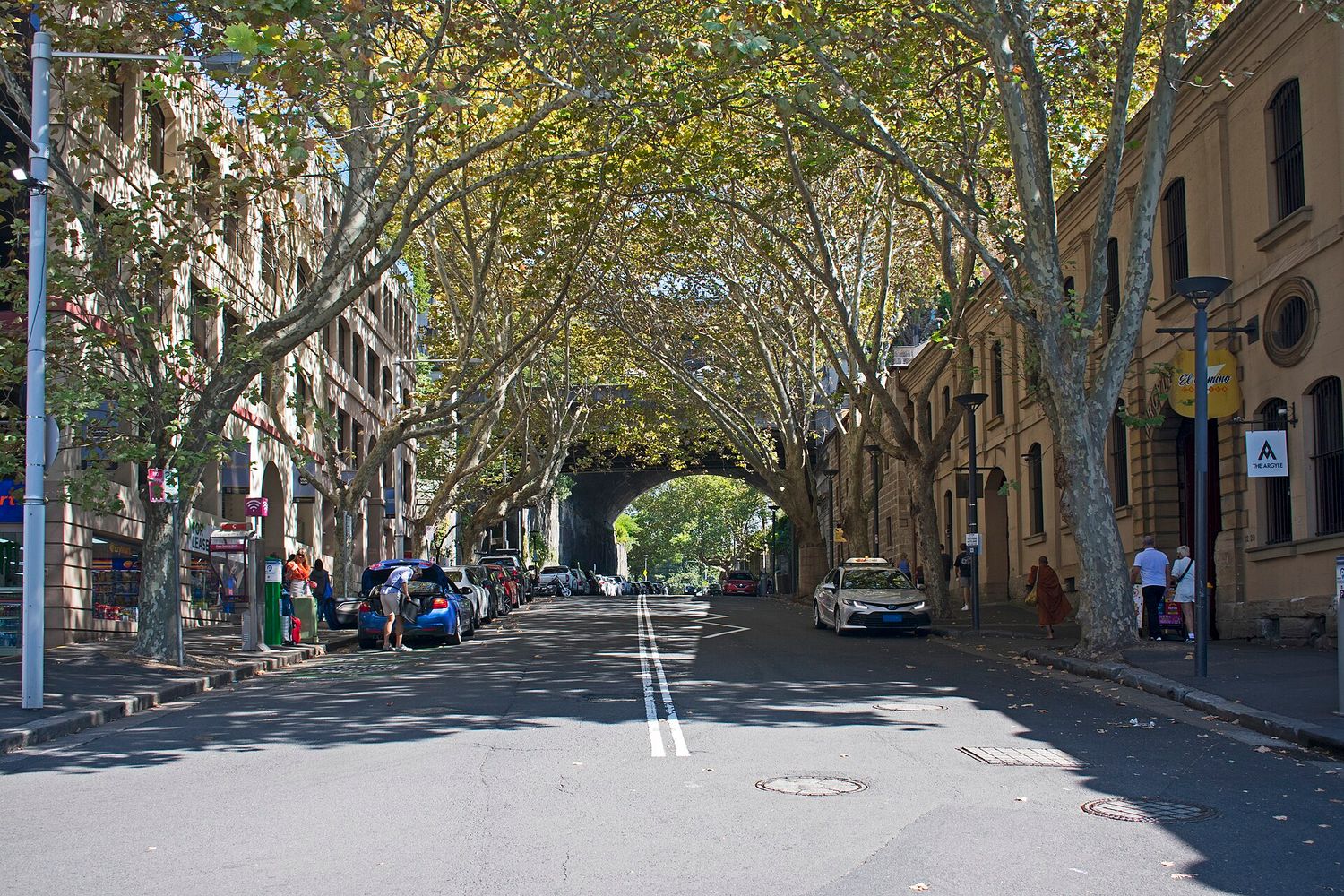 Heritage sandstone streets of The Rocks near Argyle Street - romantic Sydney engagement photo location