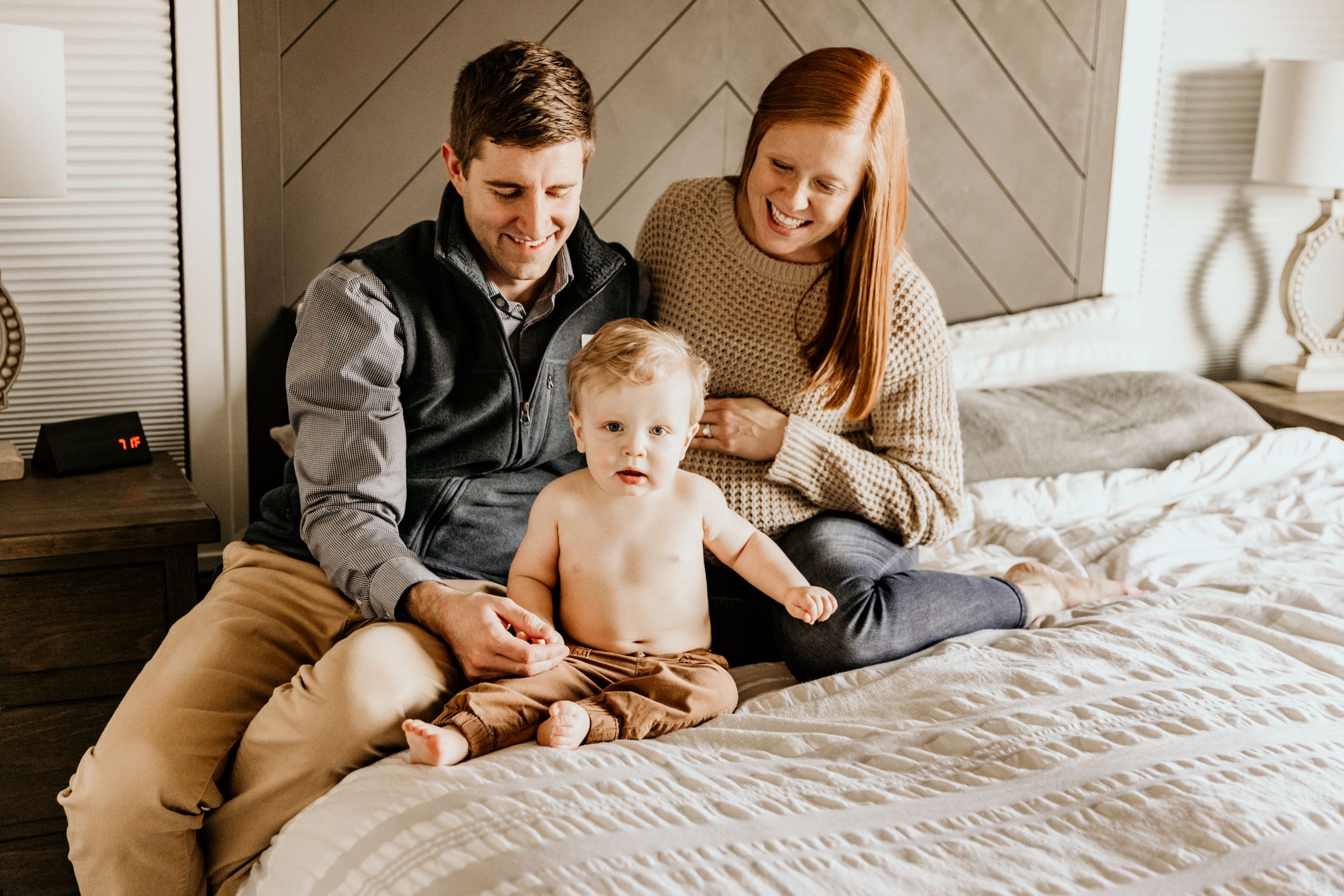 Family during in home lifestyle photoshoot in Fort Wayne Indiana