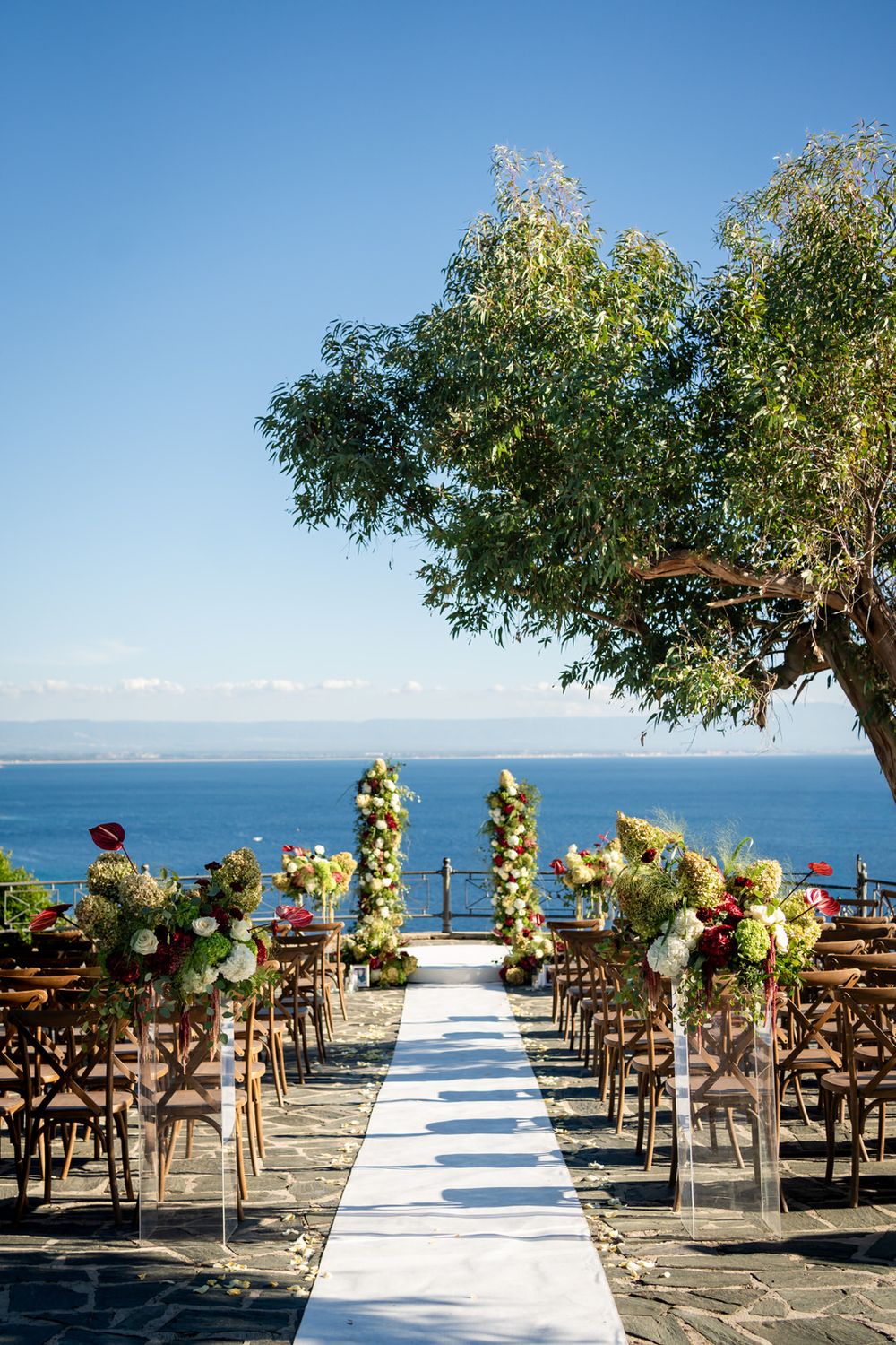 Wedding ceremony overlooking the Tyrrhenian Sea at Capo Vaticano, Calabria