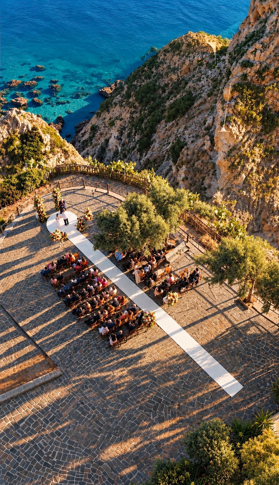 Wedding ceremony overlooking the Tyrrhenian Sea at Tropea, Calabria