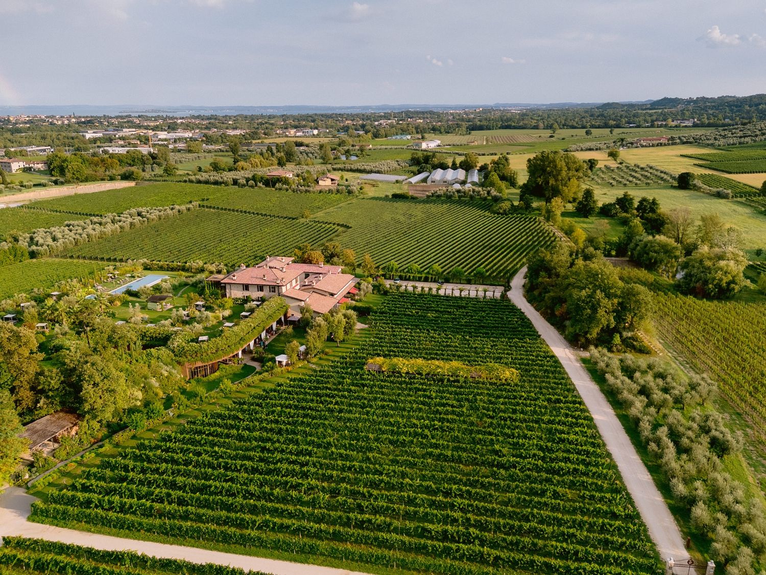 The beautiful wine resort in the countryside of Lake Garda where an American couple arranged their rehearsal dinner.