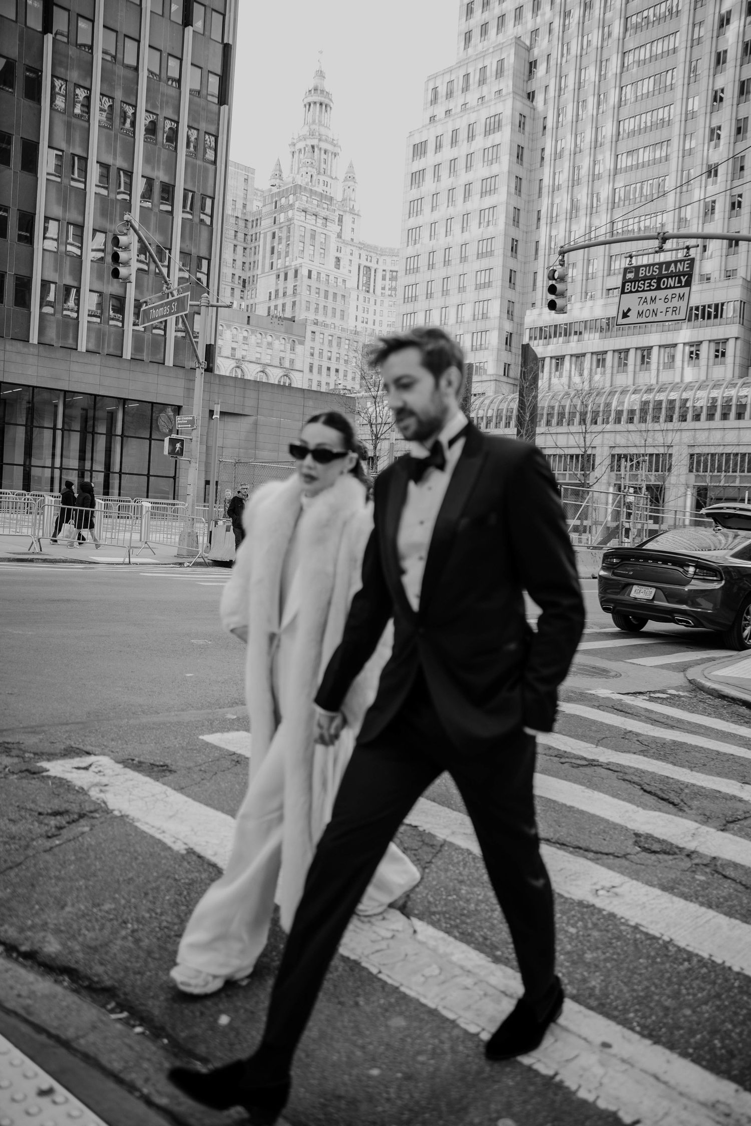 Editorial styled Black and white New York City Couple Photo shooting by Kemal Uysal