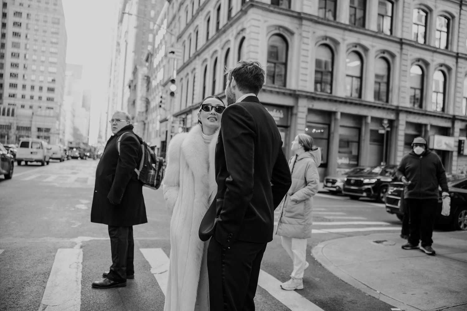 Black And White New York City Couple Portrait, Photographs by Kemal Uysal