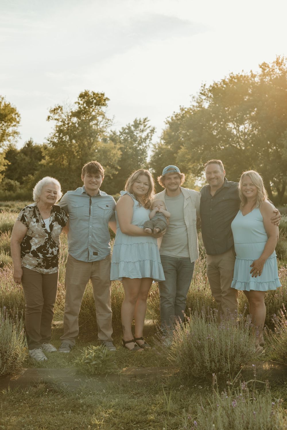 family lavender field