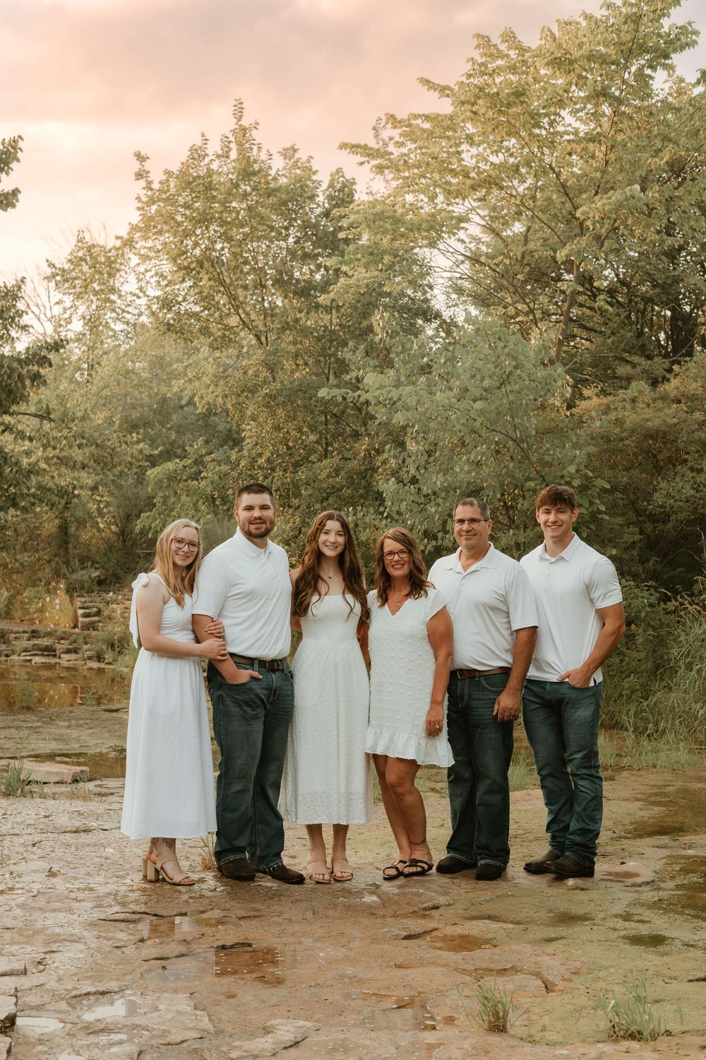 sunset family photos in field