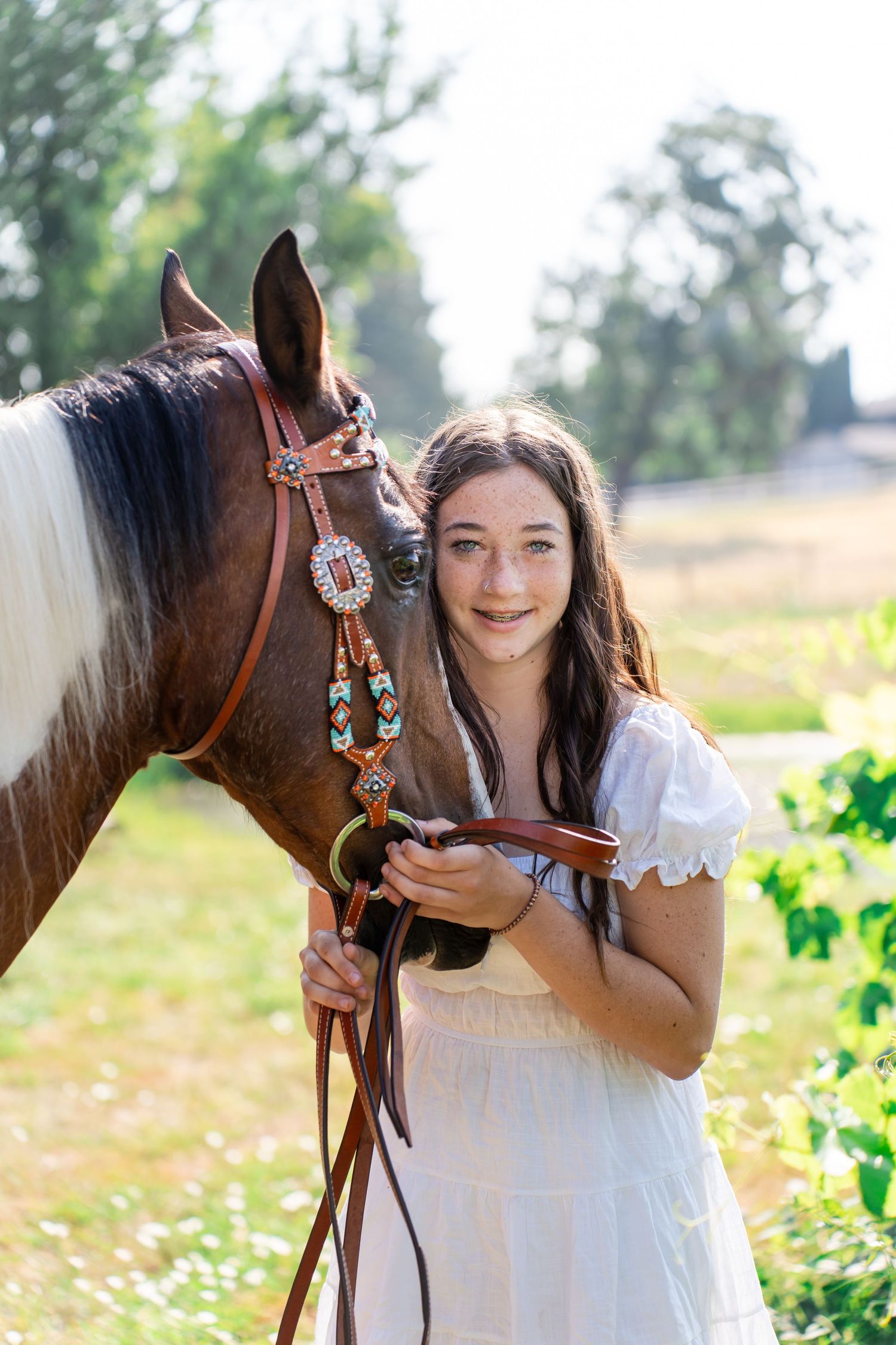 portrait of a girl with her horse
