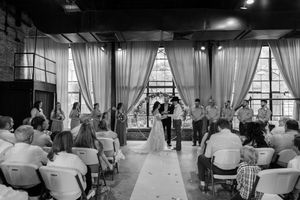 Set of six showing indoor ceremony chairs and seating arrangements in a bright venue space.
