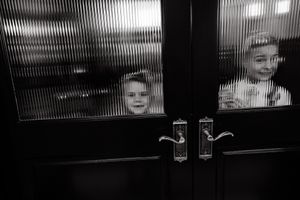 Black and white film strip sequence showing a dramatic lighting effect.