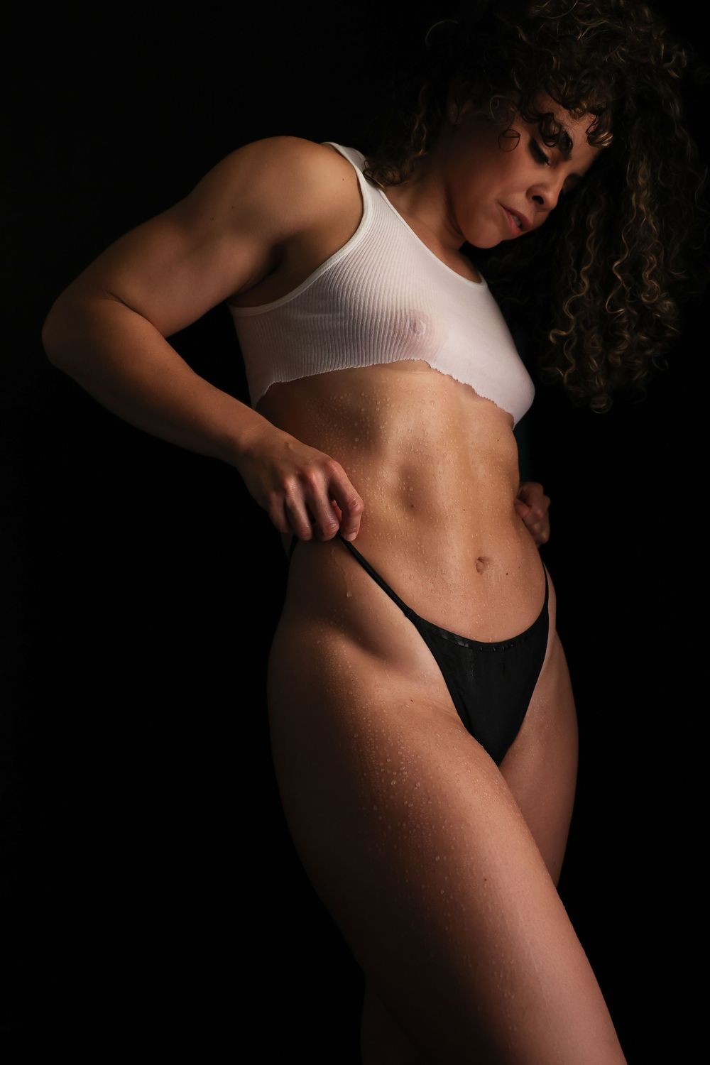 Wet set boudoir portrait