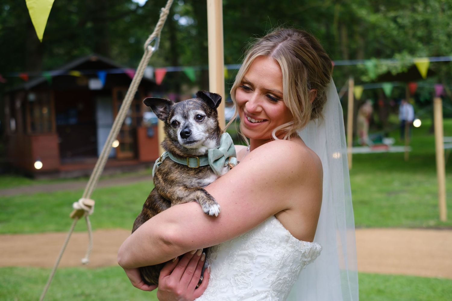 Bride with her dog, Max