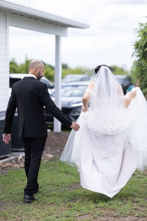 Orlando luxury wedding photographer bride with her dad after the first-look.