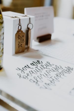 Calligraphy decor and product photography. Photo by Samantha Bateman.