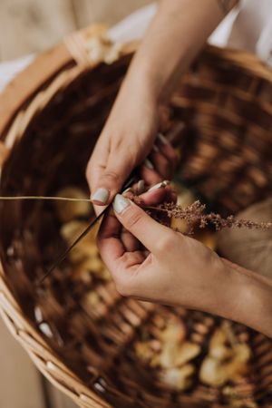 Film still of woman cutting herbs. Photo by Samantha Bateman.