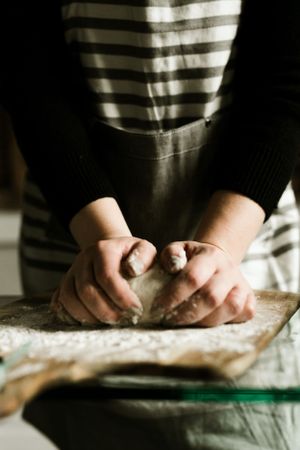 Kneading bread. Photo by Samantha Bateman.