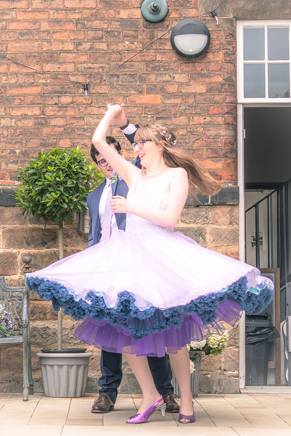 Bride and Groom dancing at the West Mill in Derby