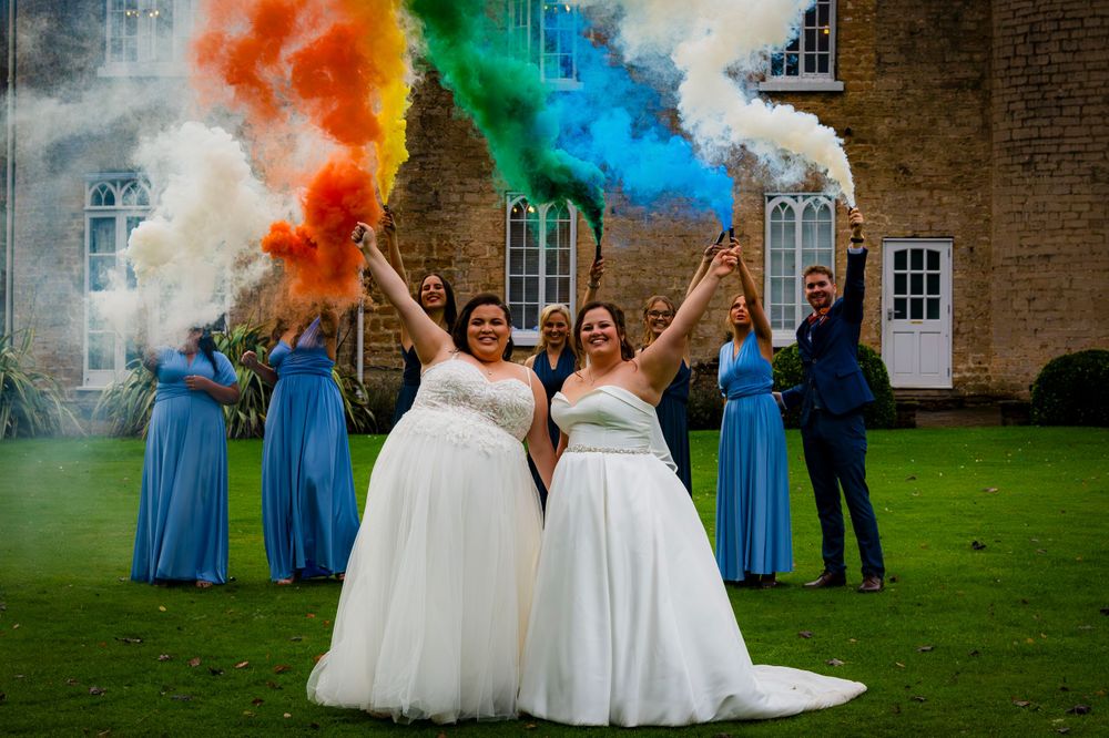 Two Brides, Gay wedding, Rainbow, Pride, Cockliffe Country House.