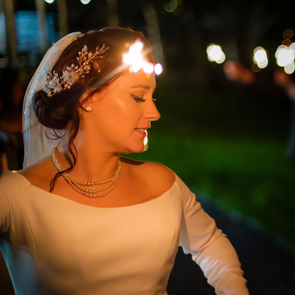 Vintage Bride, Sparkler, beautiful wedding image