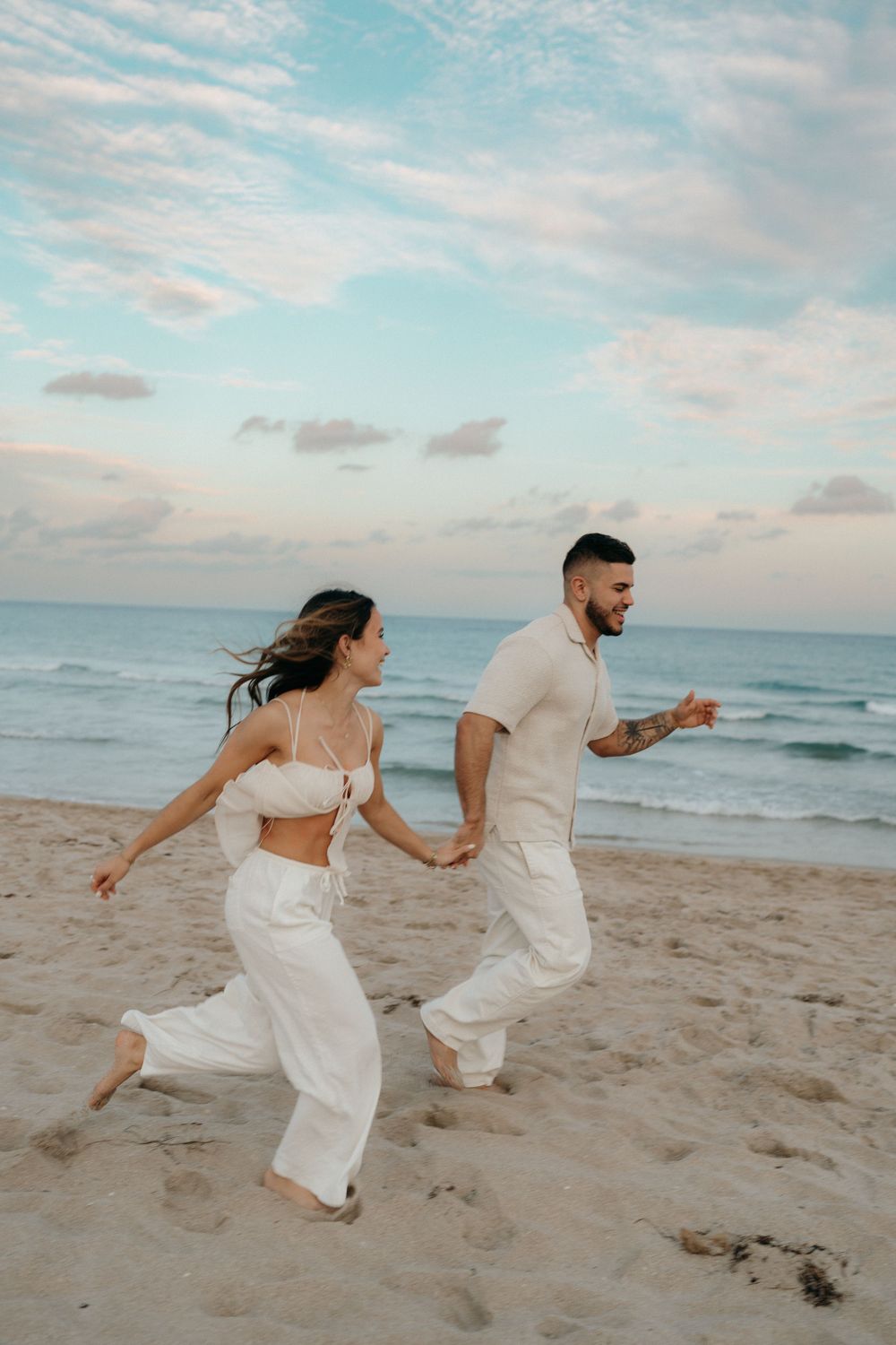 Fun at the beach celebrating love and an engagement.