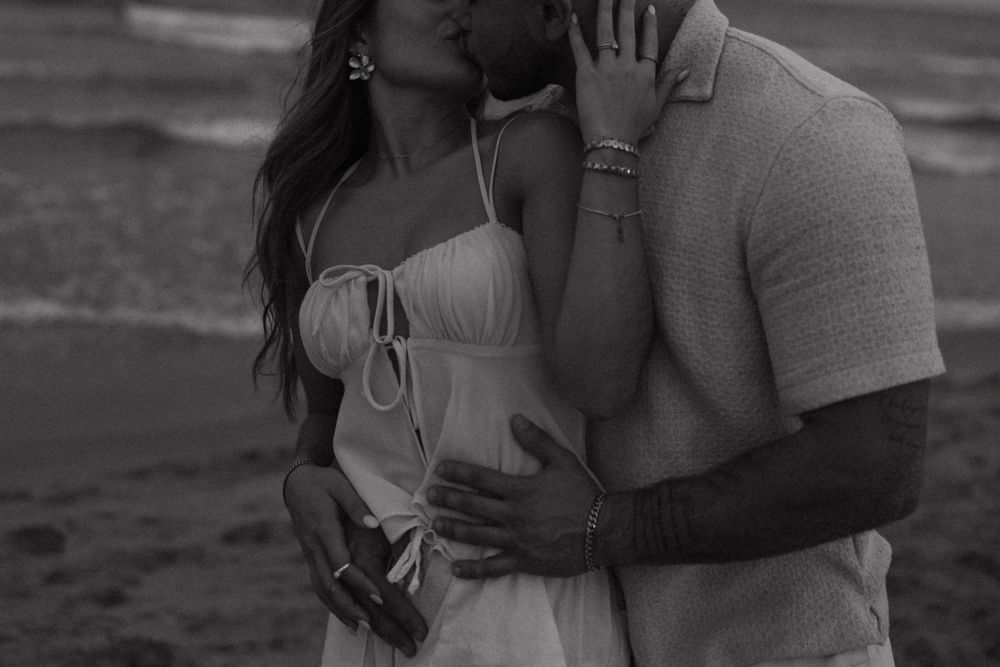 Fun at the beach celebrating love and an engagement.