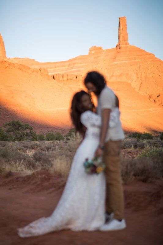 elopement at arches outside of the national park