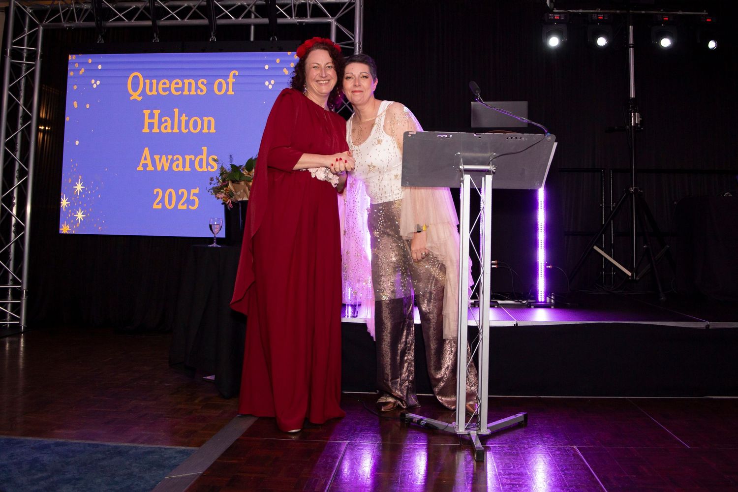 Queens of Halton Awards, DCBL Stadium, Widnes Cheshire, event photographer Councillor Laura Bevan and Celebrant Kirstie Atherton