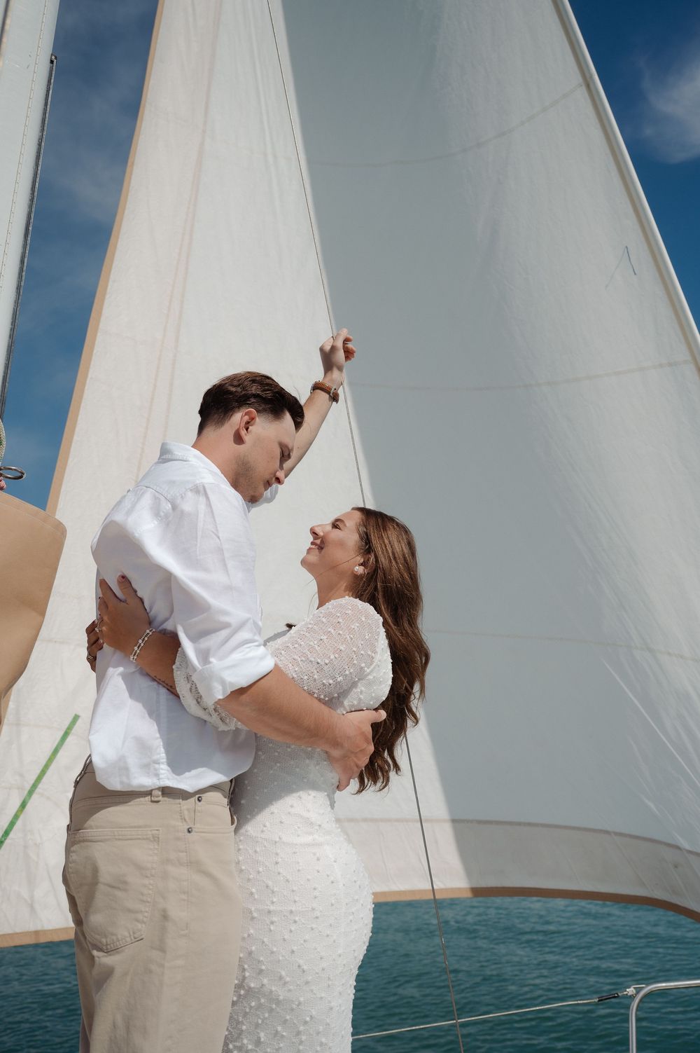 engagement session on a sail boat in Myrtle Beach,SC