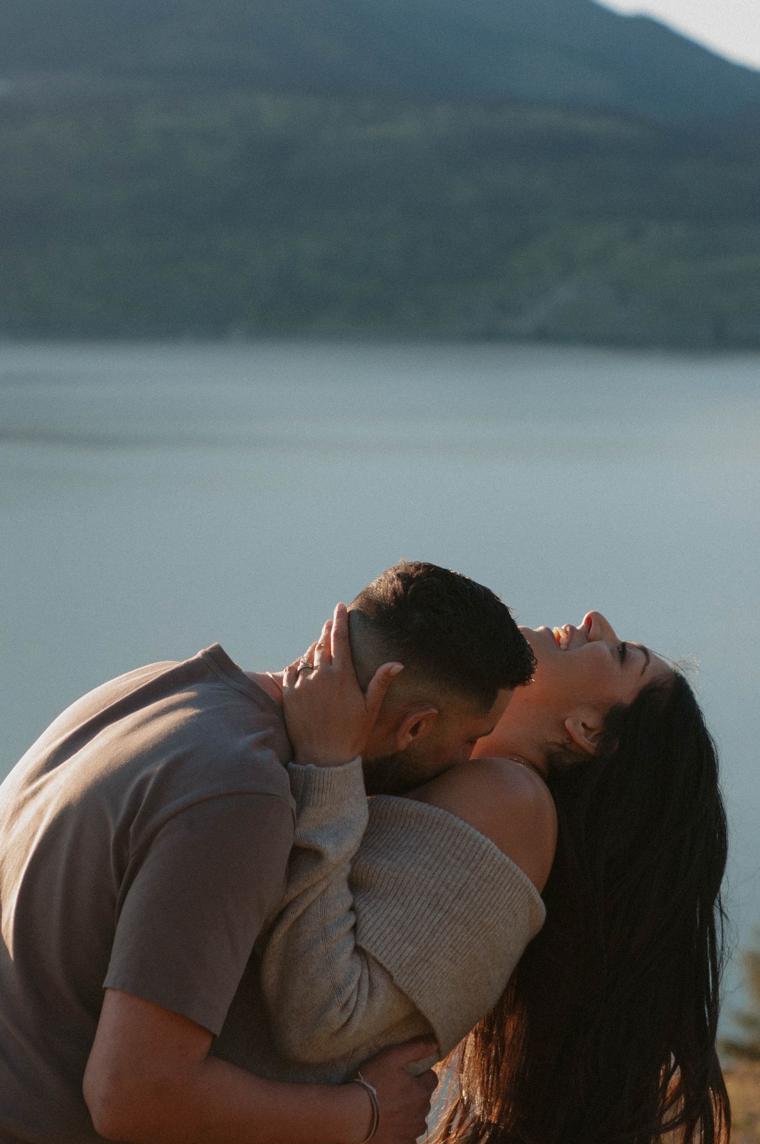 Beautiful and candid photo of a madly in love couple from the Okanagan.