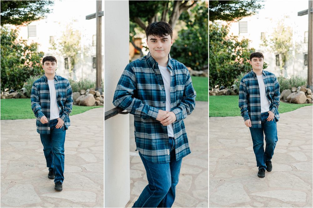 mission prep senior photos | senior guy senior photos downtown slo at mission San Luis Obispo by felisha connolly photography