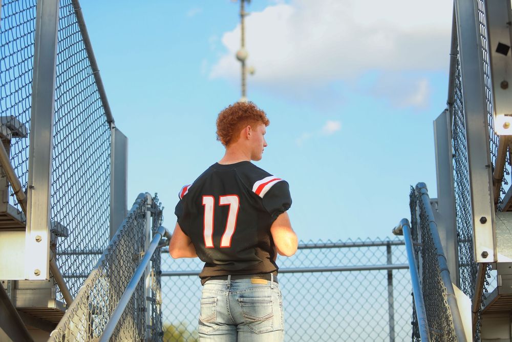 senior boy photo football