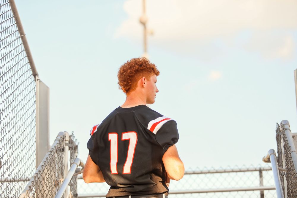 senior boy photo football
