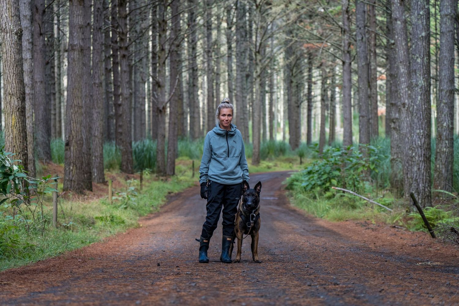 Davina and her Belgian Malinois, Reba
