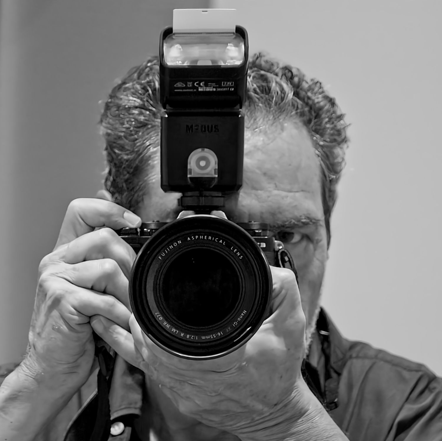 Self portrait in a mirror of photographer Rui Serra Ribeiro in Algarve