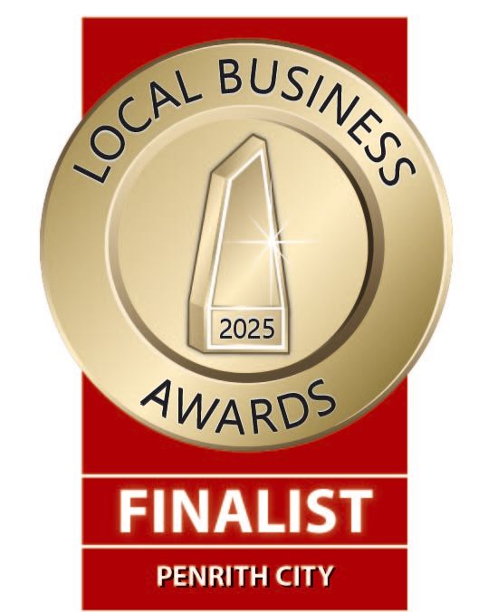 Gold medallion design for Penrith City Local Business Awards Finalist 2025.