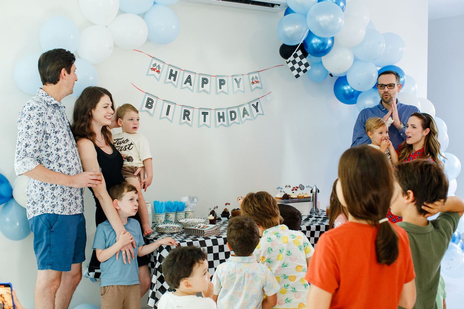 Birthday celebration of two two-year-olds in Dorado, Puerto Rico.