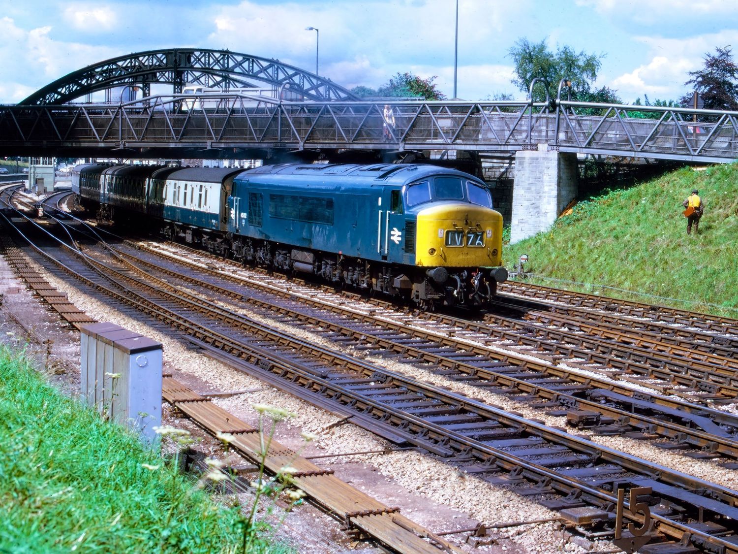 BR Class 45 Diesel Locomotive 45012 departing from Newton Abbot at 15.16 on the 17th July 1974
