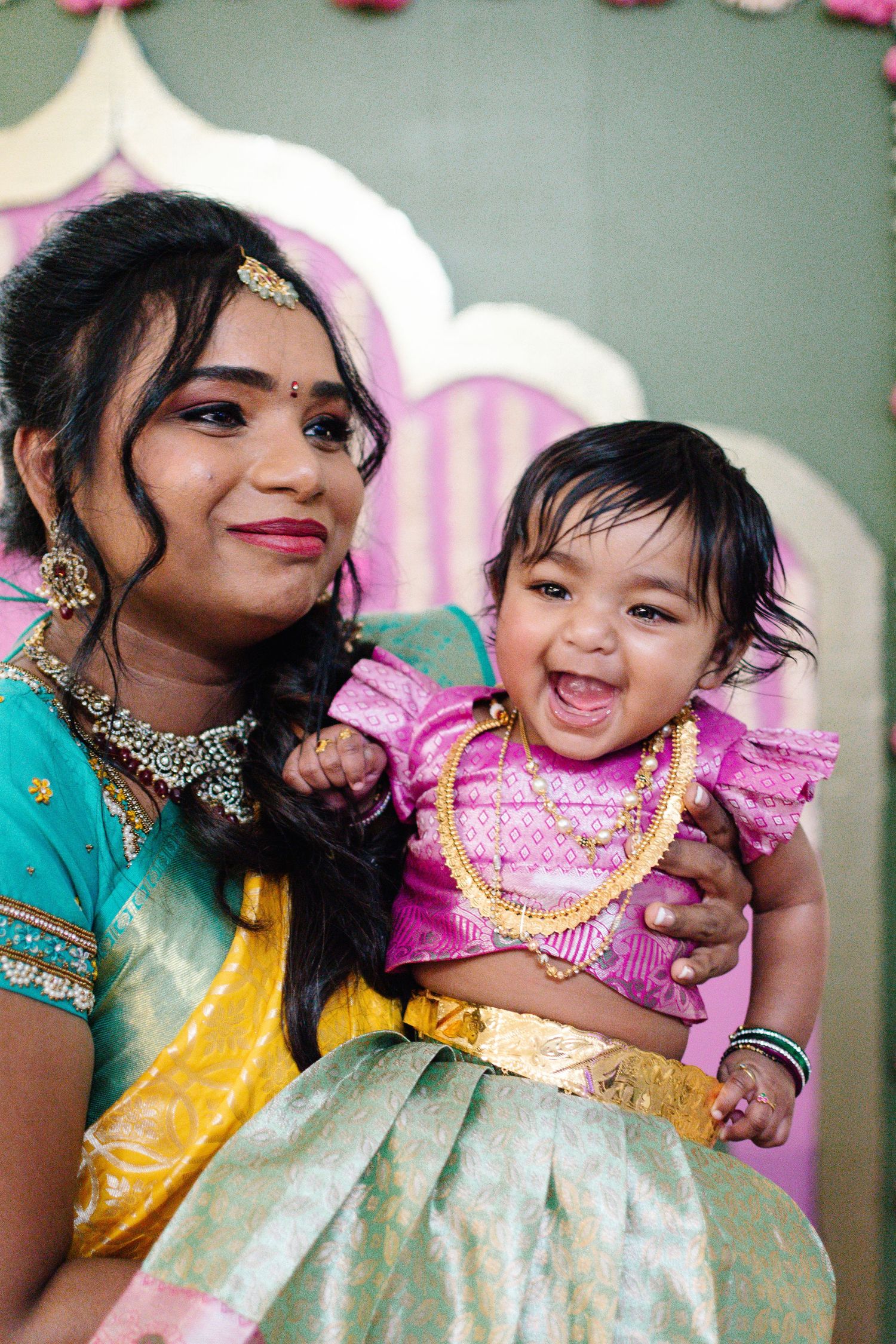 Mother and daughter photography family photography  Visible Coffee Roasters Silver Firs location in Everett, WA Annaprashana Ceremony