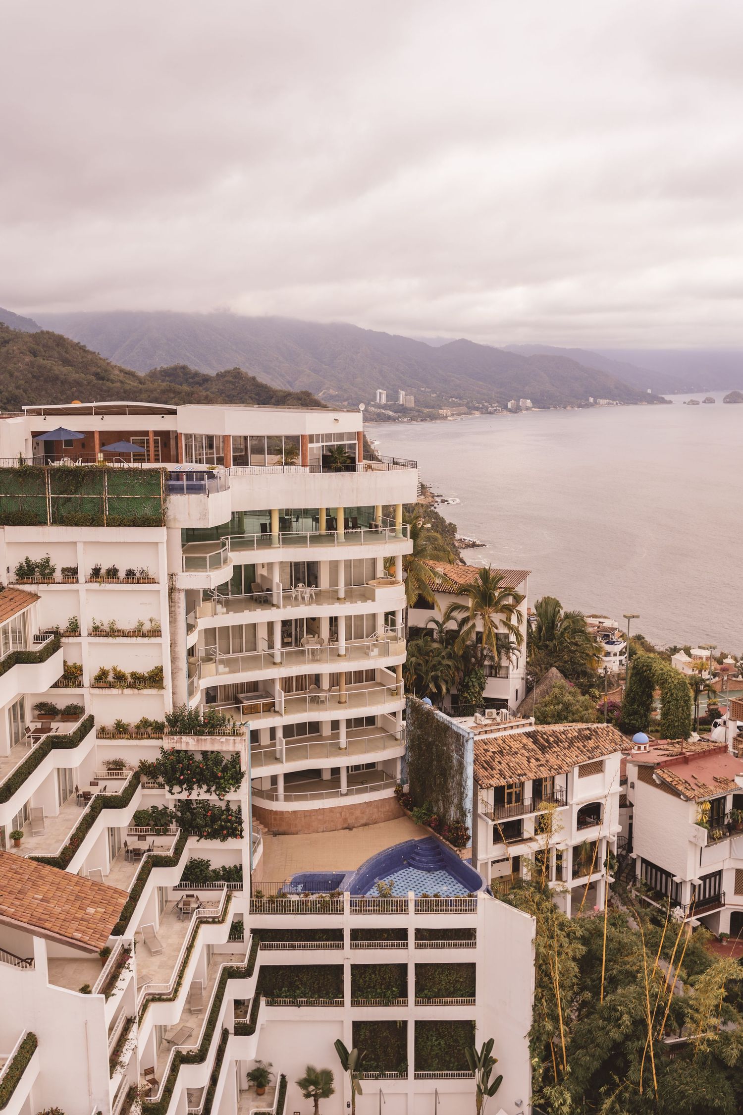 Panorama view of Grand Miramar Resort in Puerto Vallarta, Jalisco, Mexico