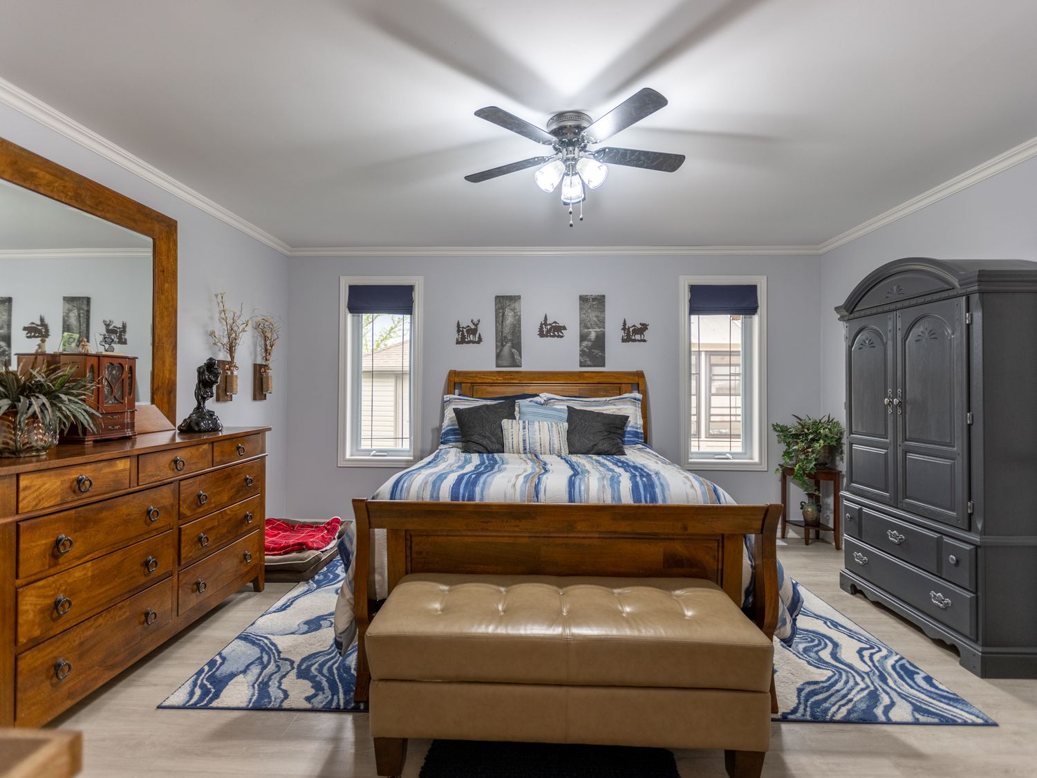 Spacious primary bedroom captured for Essex County real estate marketing