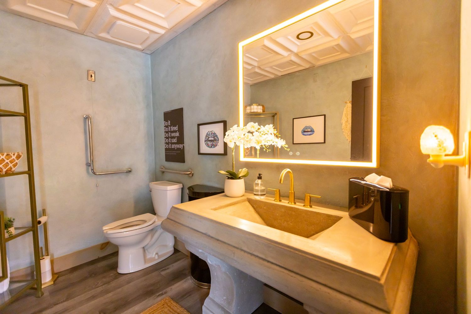 Wellness studio interior showcasing clean design and flexible practice space.