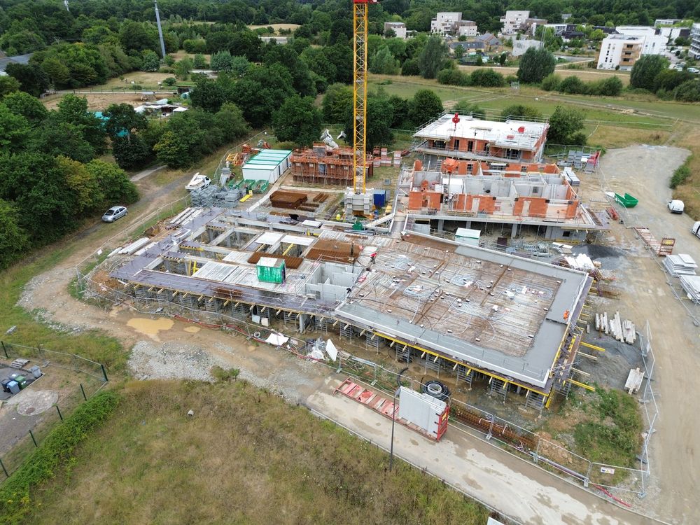 Suivi de chantier photo Bretagne – avancement construction immeuble résidentiel