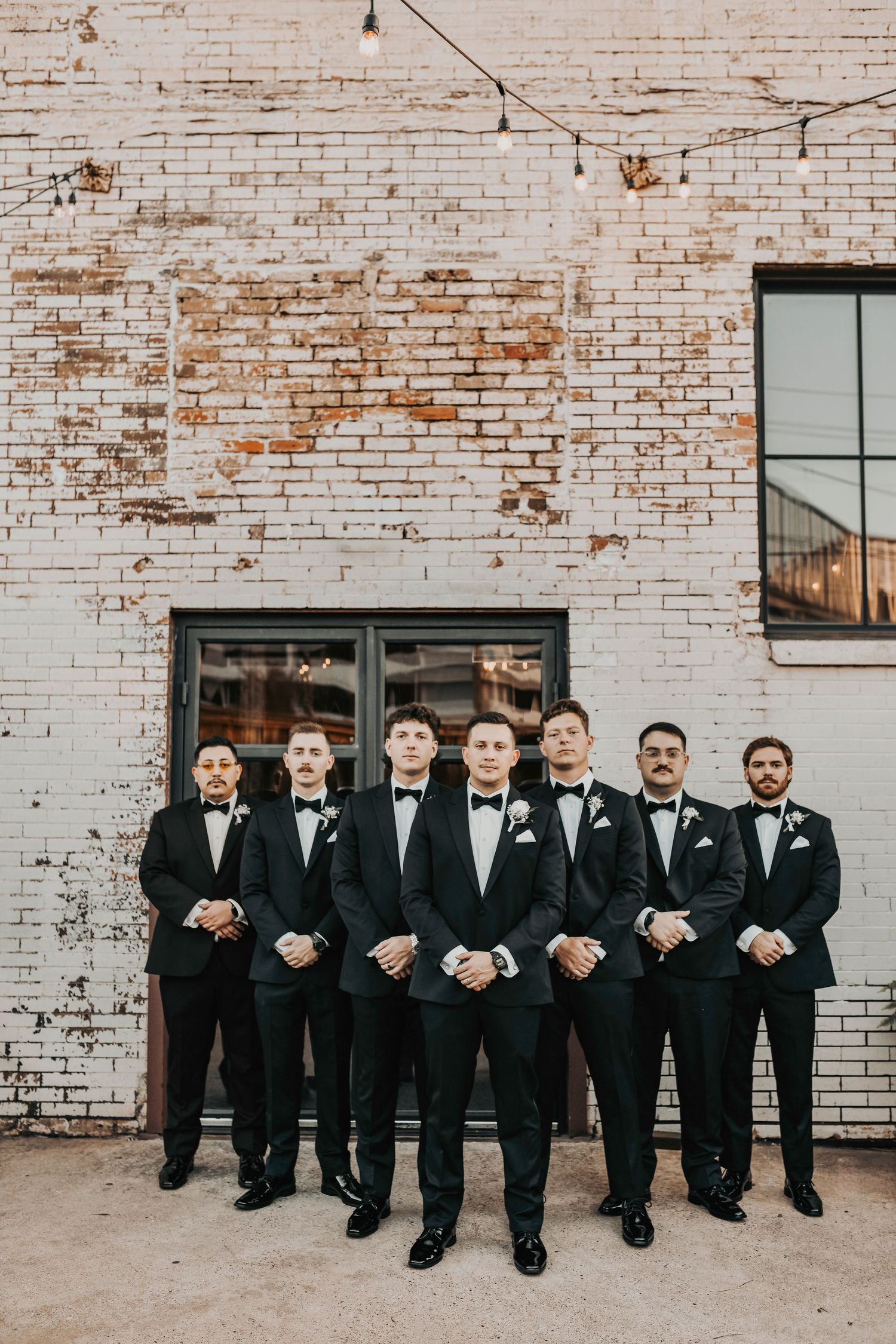 Editorial groom and groomsmen portrait with modern styling