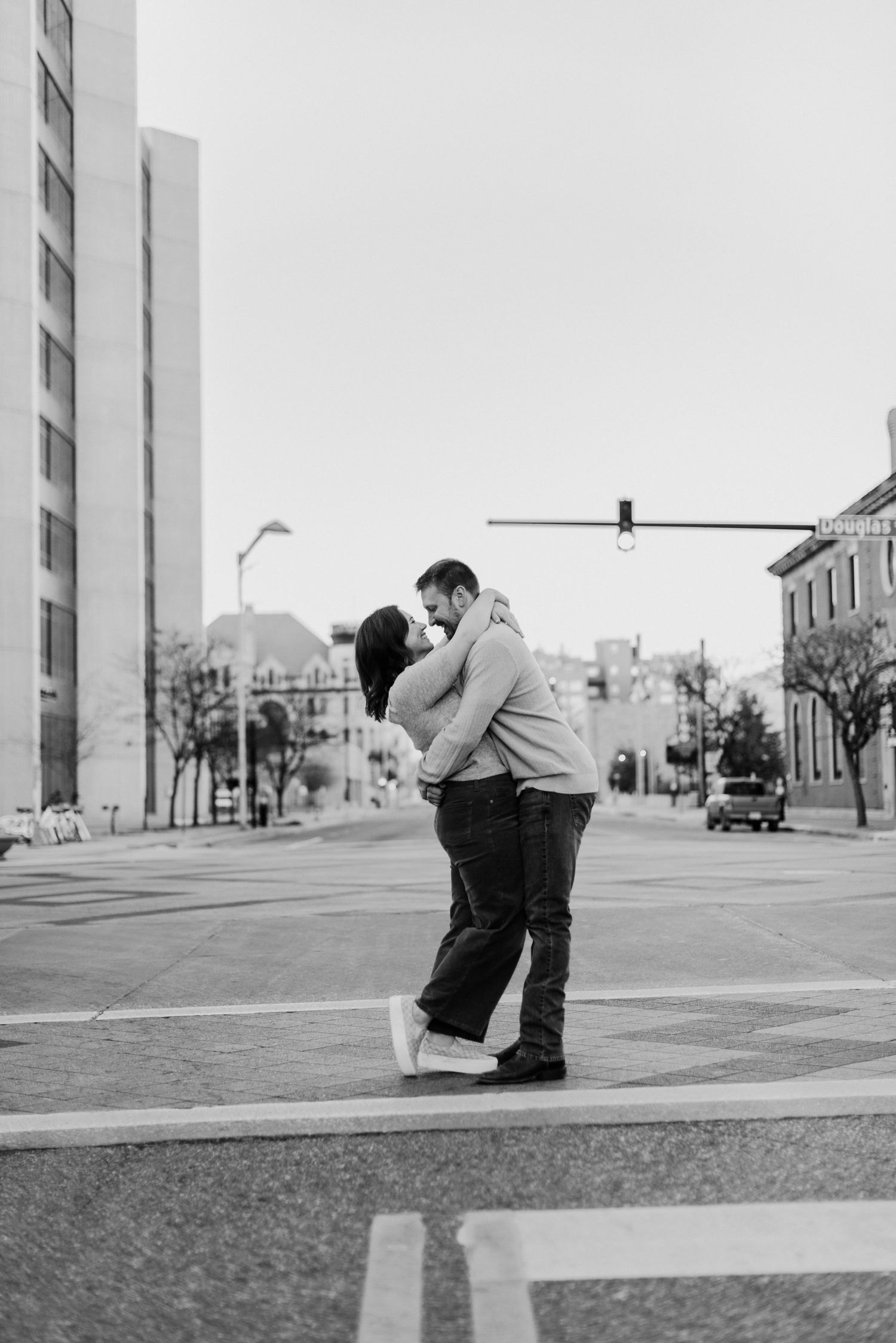 Downtown city engagement session in Wichita, KS - engagement pictures by Jessica Nadine Photography