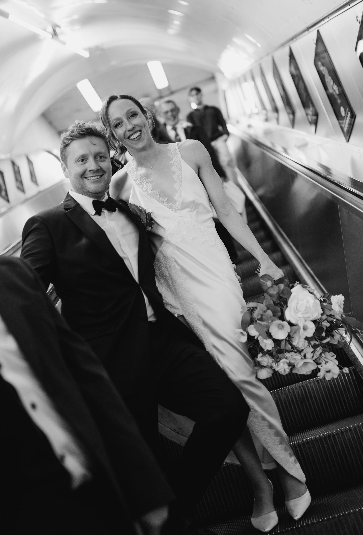 Wedding ceremony in Chelsea Town Hall, vintage wedding dress, wedding in a tube