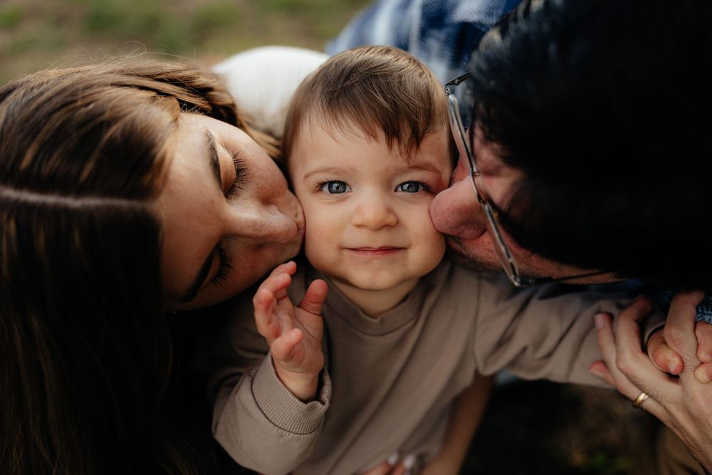 Loving family moment captured in close-up.