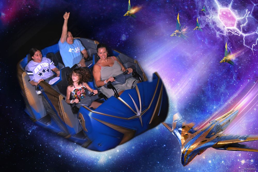 Magical fantasy sequence showing people flying Guardians of the Galaxy.