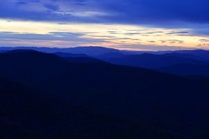 View across Arnold Valley from Apple Orchard mountain near Blue Ridge Parkway Virginia